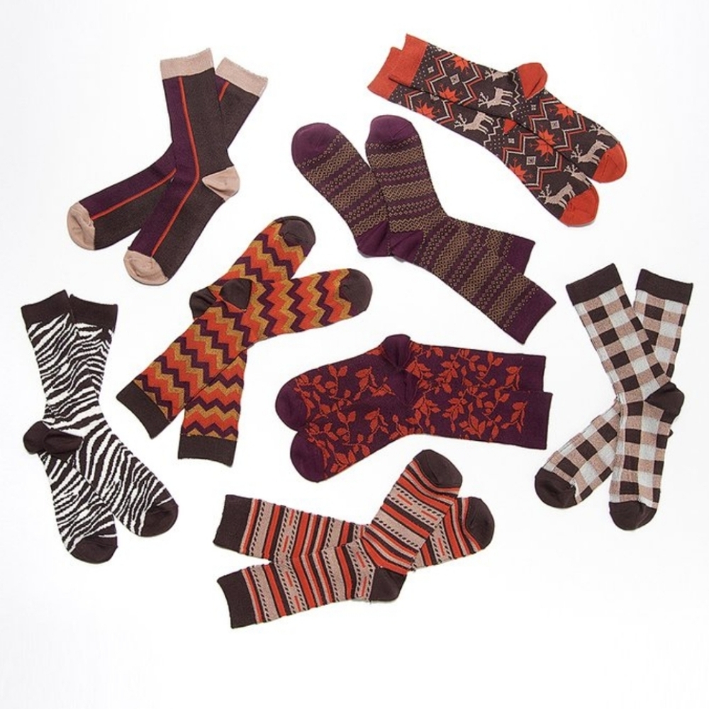 🐺MUK LUKS SPICE COLORED Fall/Winter Sock Bundle (8 Pair Total)